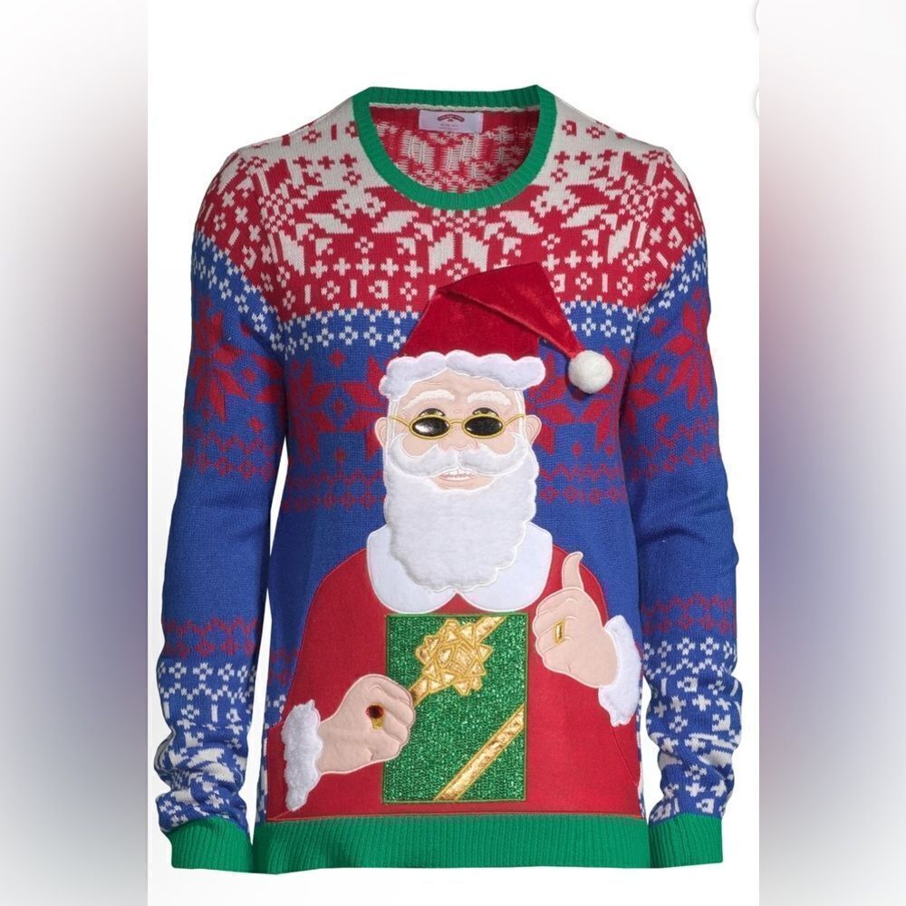 Holliday time santa claus "ugly" sweater